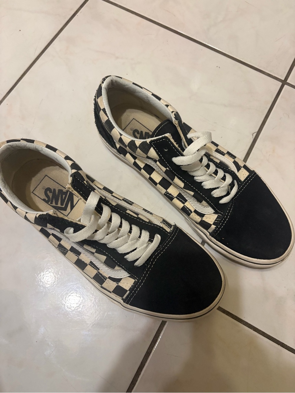 Vans Women's Low-Top Sneakers, (Primary Check) Black/White,